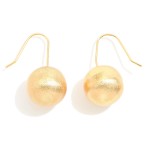 Wholesale textured Metal Sphere Drop Earrings L