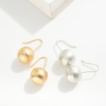 Wholesale textured Metal Sphere Drop Earrings L