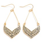 Wholesale rhinestone Studded Chevron Teardrop Earrings L