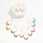 Wholesale rhinestone Studded Chevron Teardrop Earrings L