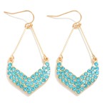Wholesale rhinestone Studded Chevron Teardrop Earrings L