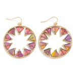 Wholesale triangle Beaded Hoop Drop Earrings L