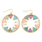 Wholesale triangle Beaded Hoop Drop Earrings L
