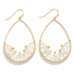 Wholesale gold Twisted Wire Teardrop Drop Earrings Triangular Beads L