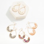 Wholesale gold Twisted Wire Teardrop Drop Earrings Triangular Beads L