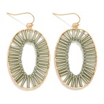 Wholesale inner Beaded Metal Oval Drop Earrings L