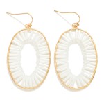 Wholesale inner Beaded Metal Oval Drop Earrings L