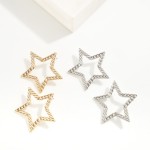 Wholesale flattened Chain Link Metal Star Post Drop Earrings L
