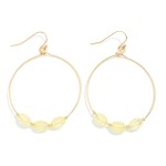 Wholesale faceted Glass Crystal Beaded Gold Wire Hoop Drop Earrings L