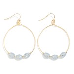 Wholesale faceted Glass Crystal Beaded Gold Wire Hoop Drop Earrings L