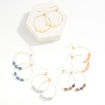 Wholesale faceted Glass Crystal Beaded Gold Wire Hoop Drop Earrings L