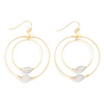 Wholesale concentric Glass Crystal Beaded Hoops Drop Earrings L