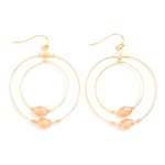 Wholesale concentric Glass Crystal Beaded Hoops Drop Earrings L