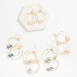 Wholesale concentric Glass Crystal Beaded Hoops Drop Earrings L