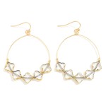 Wholesale glass Crystal Clover Beaded Loop Drop Earrings L