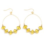 Wholesale glass Crystal Clover Beaded Loop Drop Earrings L