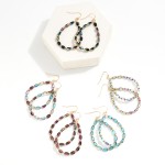 Wholesale iridescent Glass Crystal Beaded Teardrop Drop Earrings L