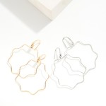 Wholesale metal Wire Wavy Hoop Drop Earrings L