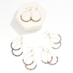 Wholesale metallic Faceted Square Beaded Teardrop Drop Earrings L