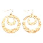 Wholesale concentric Linked Hammered Metal Drop Earrings L