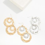 Wholesale concentric Linked Hammered Metal Drop Earrings L
