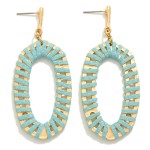 Wholesale leather Wrapped Oval Drop Earrings L