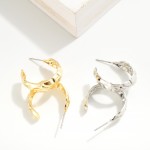 Wholesale ripple Textured Metal Hoop Earrings D