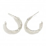 Wholesale ripple Textured Metal Hoop Earrings D