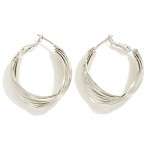 Wholesale stacked Metal Twist Hoop Earrings D