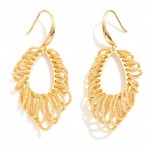 Wholesale metal Teardrop Drop Earrings Textured Metal Hoop Tassels L