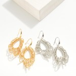 Wholesale metal Teardrop Drop Earrings Textured Metal Hoop Tassels L