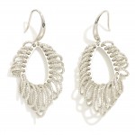 Wholesale metal Teardrop Drop Earrings Textured Metal Hoop Tassels L