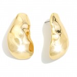 Wholesale hammered Metal Organic Teardrop Post Drop Earrings L