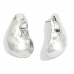 Wholesale hammered Metal Organic Teardrop Post Drop Earrings L