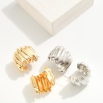 Wholesale chunky Wavy Ruffled Hoop Earrings D