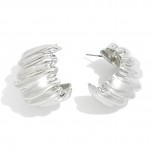 Wholesale chunky Wavy Ruffled Hoop Earrings D