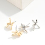 Wholesale metal Knot Stud Earrings W