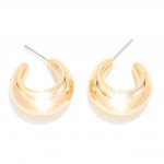 Wholesale tapered Rounded Metal Hoop Earrings D
