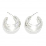 Wholesale tapered Rounded Metal Hoop Earrings D
