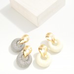 Wholesale thread Wrapped Hoop Door Knocker Drop Earrings Inverted Metal Teardrop