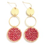 Wholesale linked Faceted Beaded Hoop Drop Earrings L