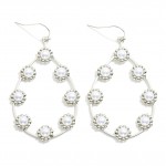 Wholesale pearl Flower Studded Teardrop Drop Earrings L