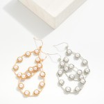 Wholesale pearl Flower Studded Teardrop Drop Earrings L