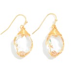 Wholesale wire Wrapped Glass Crystal Drop Earrings L