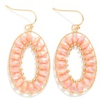Wholesale beaded Oval Drop Earrings L