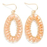 Wholesale beaded Oval Drop Earrings L