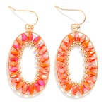 Wholesale beaded Oval Drop Earrings L