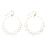 Wholesale glass Crystal Clover Beaded Wire Hoop Drop Earrings L