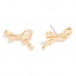 Wholesale metal Bow Stud Earrings W