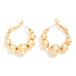 Wholesale metal Beaded Hoop Earrings D